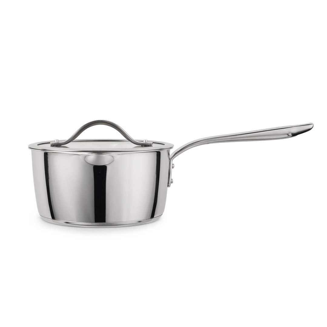 Tramontina Tempo Tri-Ply Base Stainless Steel Sauce Pan with Glass Lid, Induction-Ready Saucepan, Oven-Safe, Dishwasher-Safe